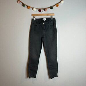 Paige washed black Verdugo Ankle raw hem jeans